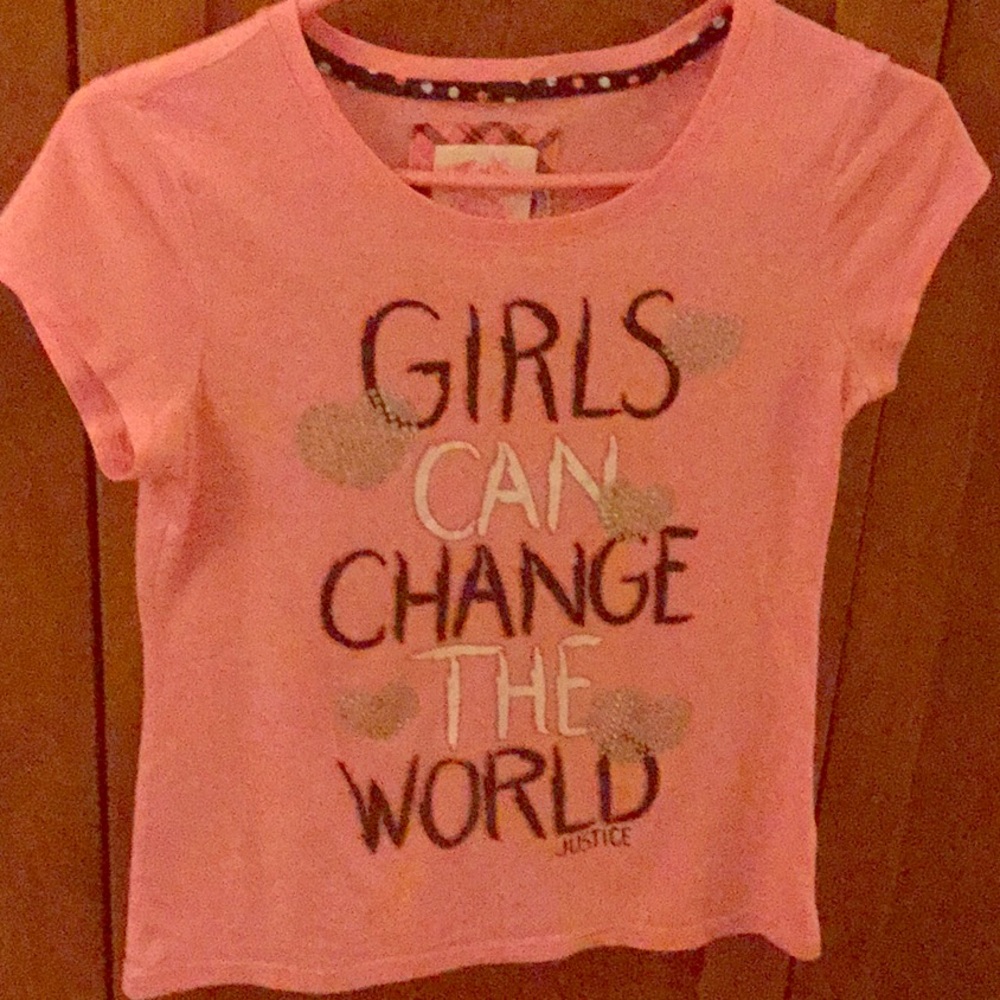 Justice Pink “Girls Can Change the World” t- shirt